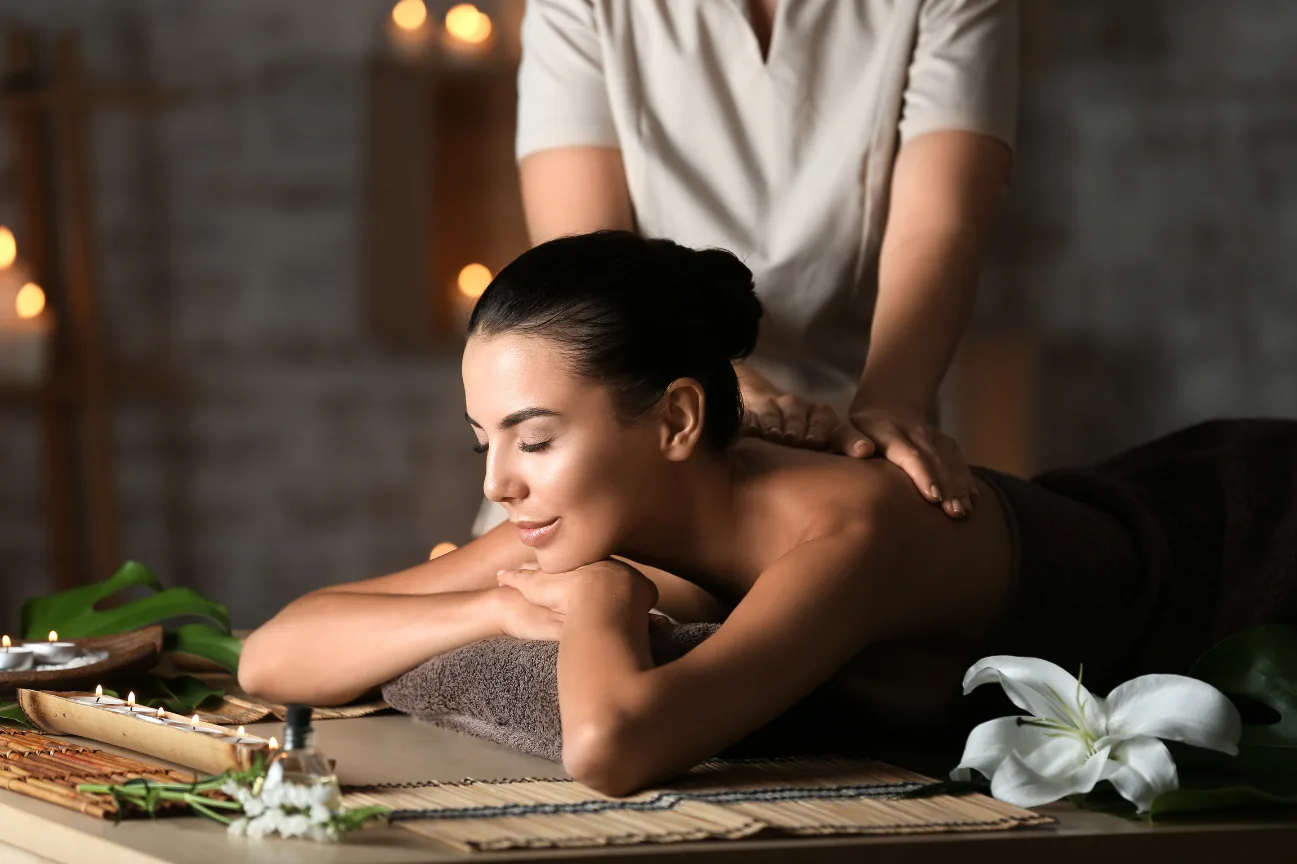 An in-house massage being given at the property